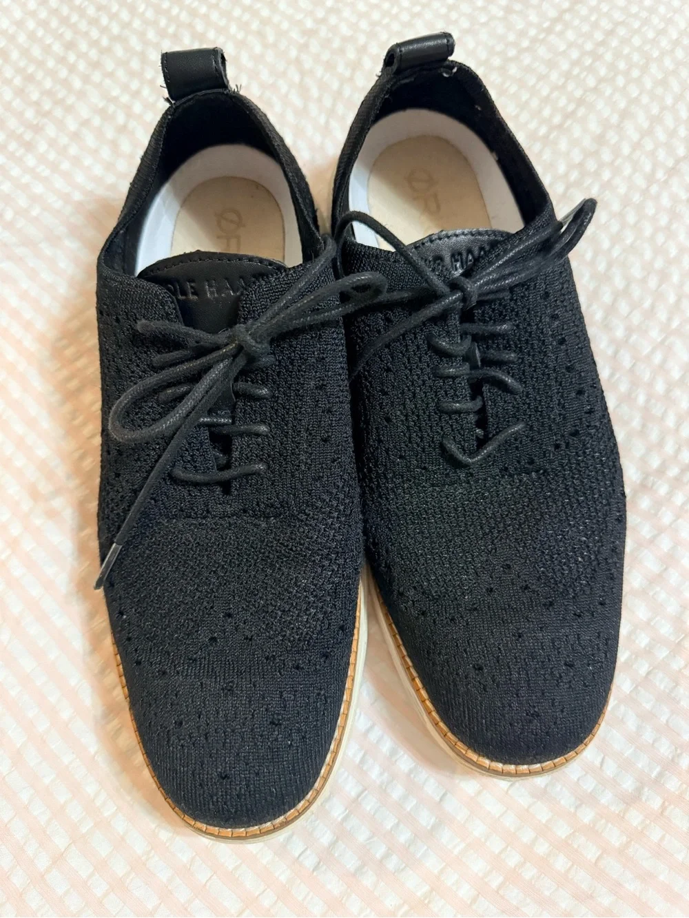 Men's sz 7M Cole Haan Original Grand Stitchlite Wingtip Oxfords in Black